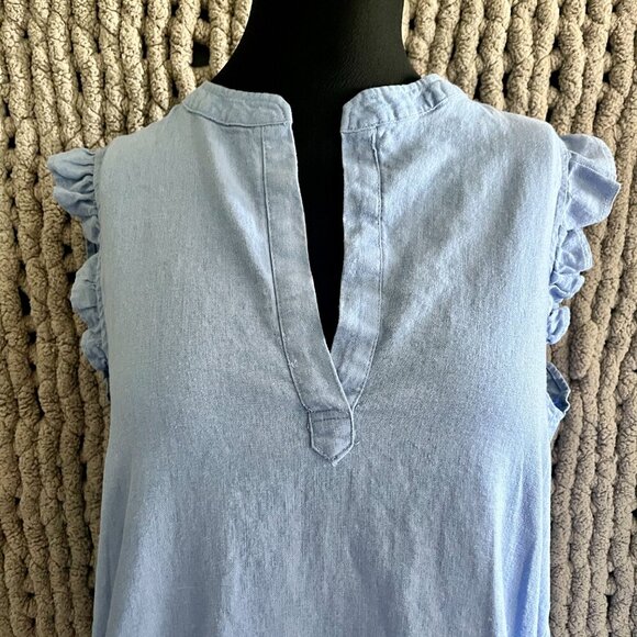 Light Blue Chambray Tunic Dress Size medium (approximate) - Picture 2 of 8